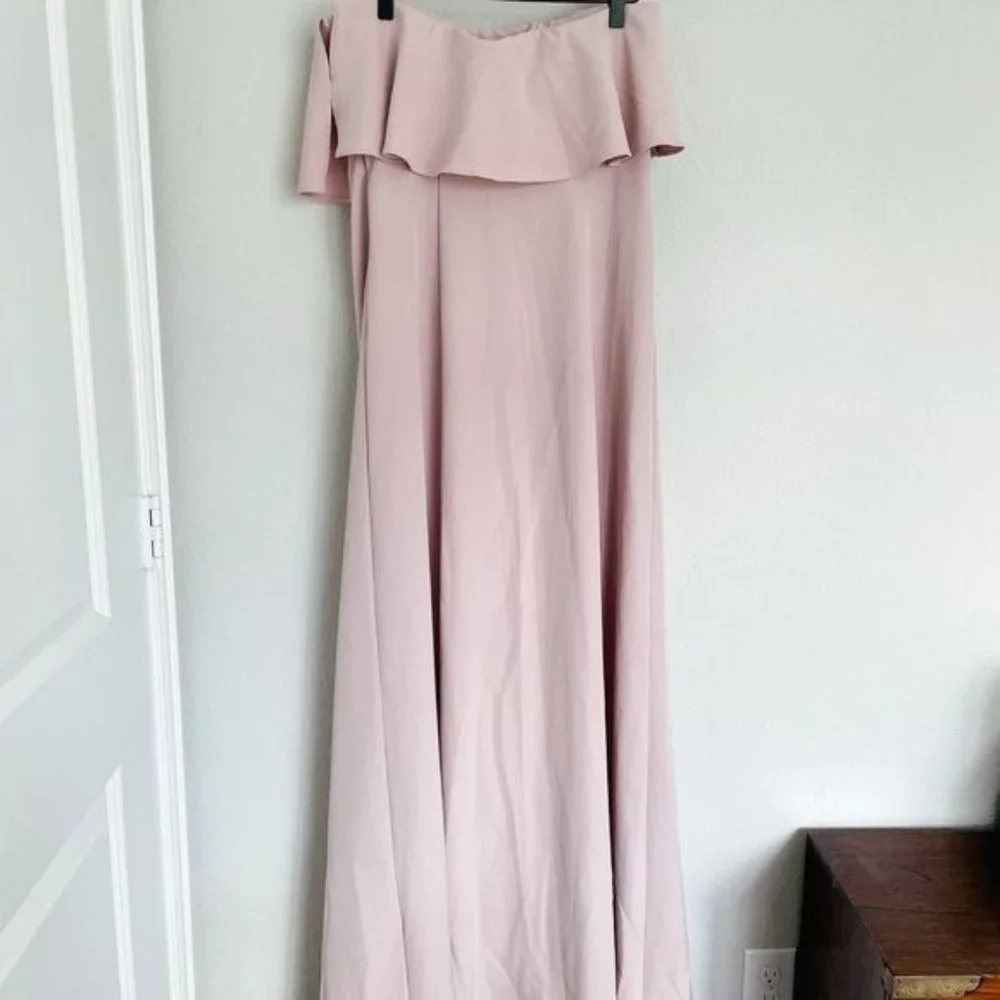Show Me Your Mumu Women's Pink Monaco Ruffle Gown Size Large - Picture 9 of 10
